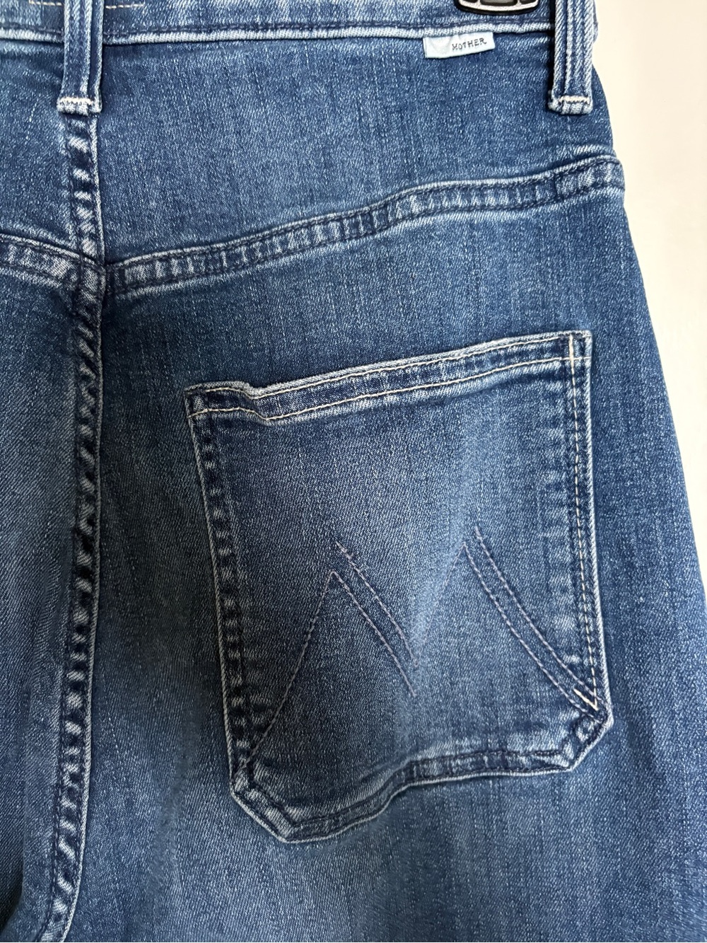 MOTHER High-Rise Medium Blue Cropped Jogger Jeans - Picture 5 of 7